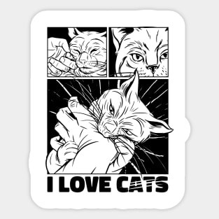 Cat bite comic Sticker